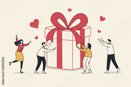Loyalty program, gift card reward or spending bonus, shopping or sale to earn promotion prize, discount or redeem reward concept, people customer hold heart shape to redeem loyalty reward.