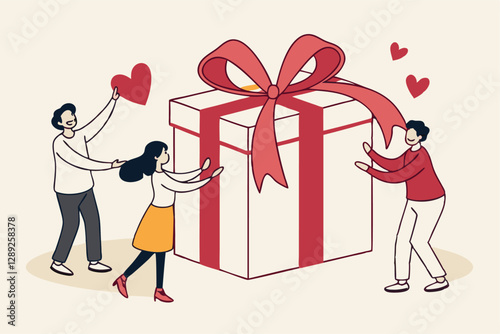 Loyalty program, gift card reward or spending bonus, shopping or sale to earn promotion prize, discount or redeem reward concept, people customer hold heart shape to redeem loyalty reward.