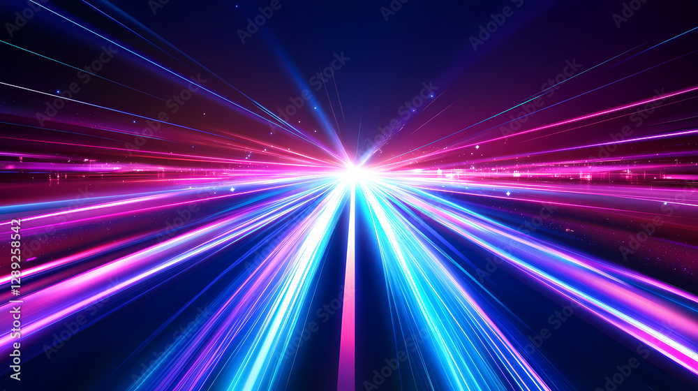 Fototapeta premium neon rays speed lines