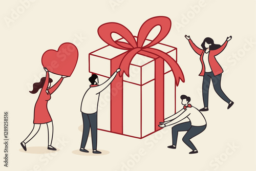 Loyalty program, gift card reward or spending bonus, shopping or sale to earn promotion prize, discount or redeem reward concept, people customer hold heart shape to redeem loyalty reward.