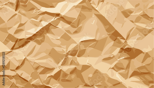 Crumpled brown paper texture background, creased recycled kraft paper, rough vintage surface, abstract grunge overlay, natural old paper backdrop, eco-friendly pattern, rustic material