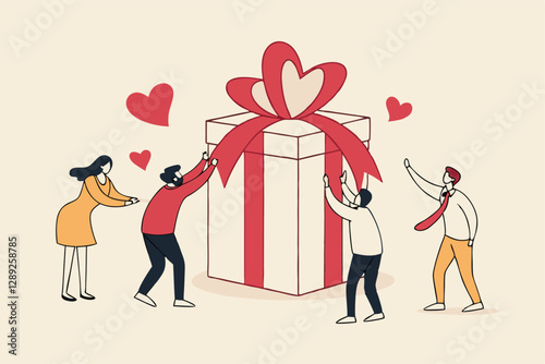 Loyalty program, gift card reward or spending bonus, shopping or sale to earn promotion prize, discount or redeem reward concept, people customer hold heart shape to redeem loyalty reward.