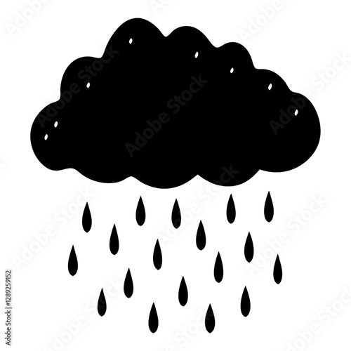 Rain Cloud Icon Vector Art Illustration Design for Weather and Forecast Graphics