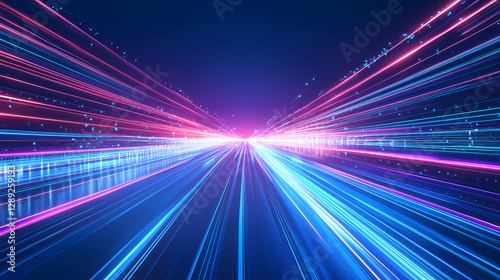 futuristic technological speed lines road