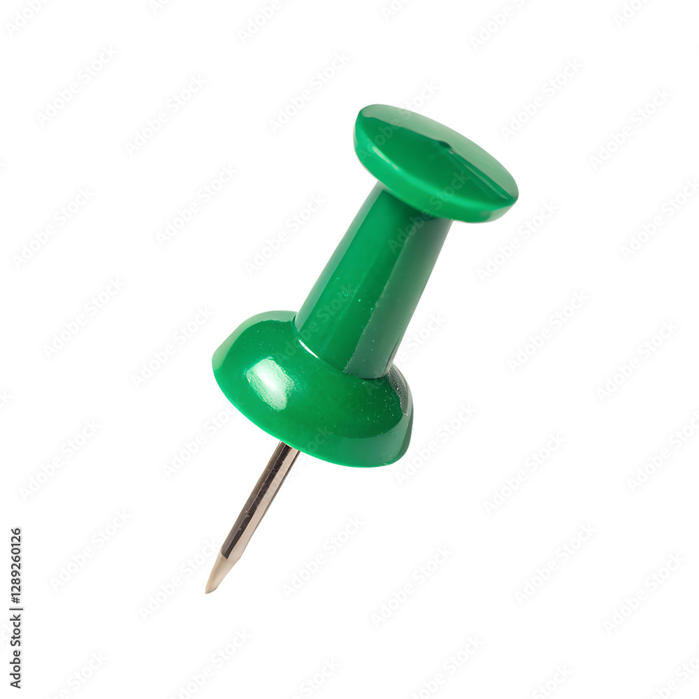 Green push pin isolated on transparent background Green push pin isolated on transparent background