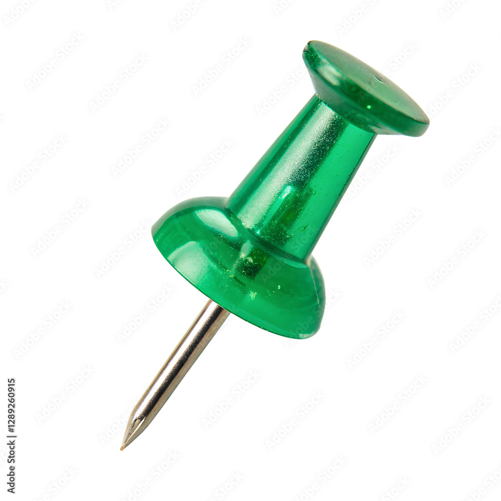 Green push pin isolated on transparent background Green push pin isolated on transparent background