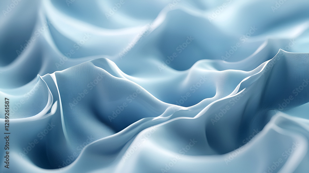Obraz premium Light blue background with subtle abstract waves and soft highlights
