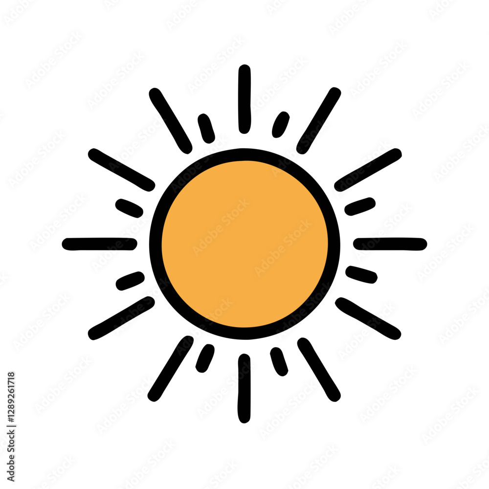 Sun Icon Vector Art Illustration – Bright and Modern Design for Summer, Nature, and Weather Sun Icon Vector Art Illustration – Bright and Modern Design for Summer, Nature, and Weather