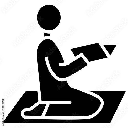 Man Reading Quran Glyph Icon