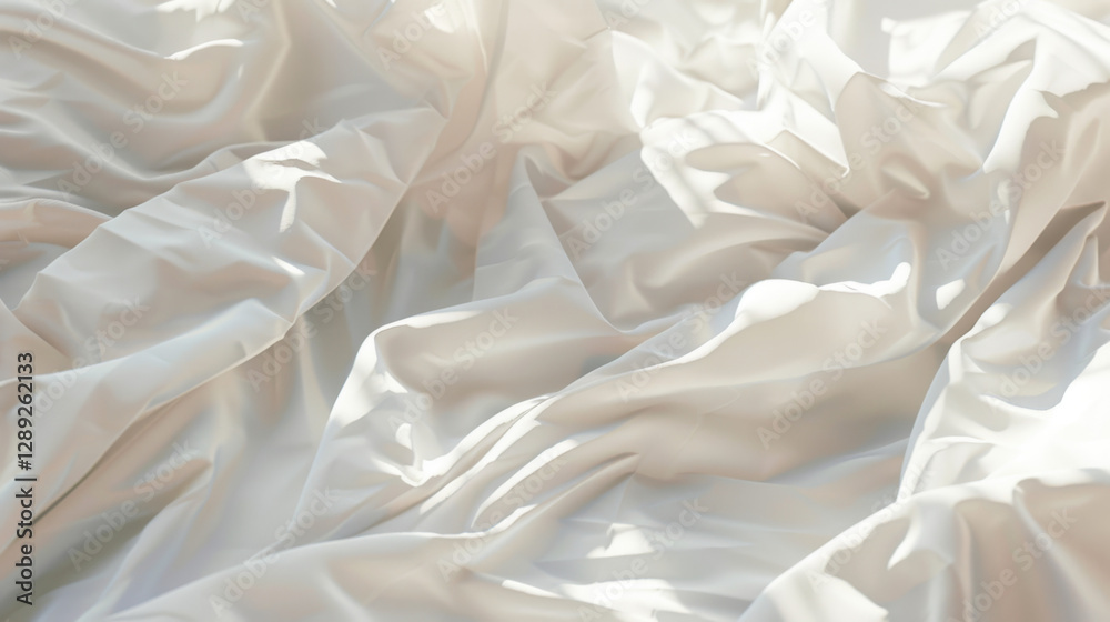 Obraz premium bed with white clean linen