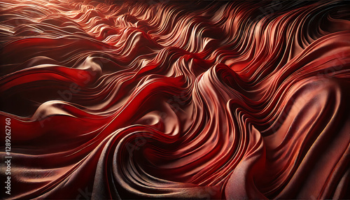 red delicate fabric that flows like a waterfall
