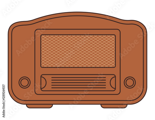 Retro Radio Flat Illustration Vector World Radio Day Isolated on a White Background 