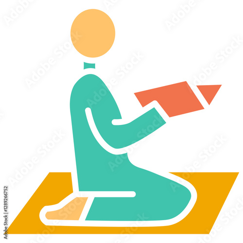Man Reading Quran Color Icon