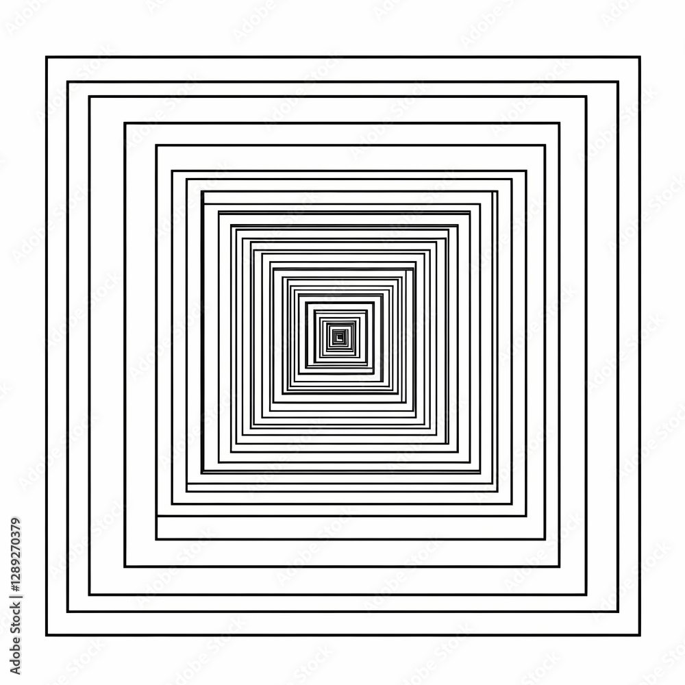 Concentric squares create mesmerizing pattern of symmetry and depth Concentric squares create mesmerizing pattern of symmetry and depth