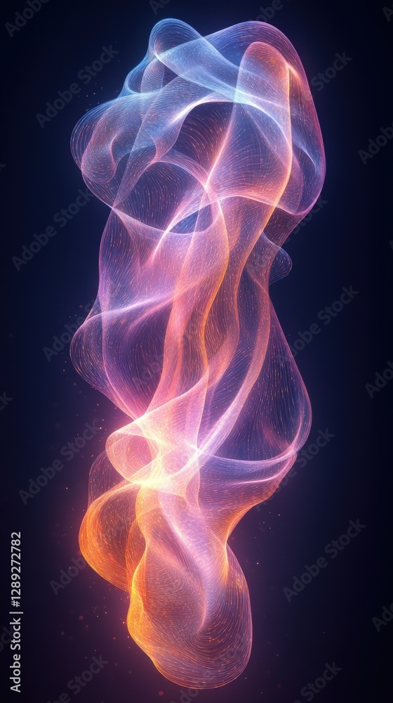 Colorful Abstract Light Swirls and Waves in Dark Background Colorful Abstract Light Swirls and Waves in Dark Background