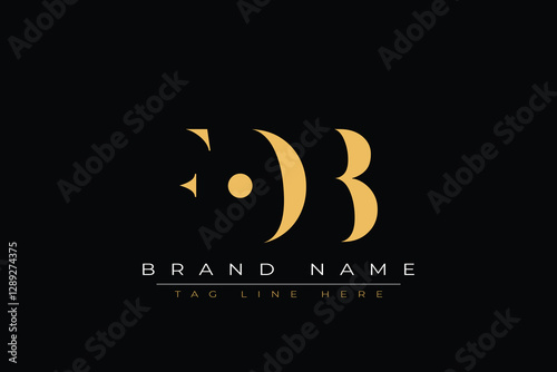 FOB abstract letter logo design. This logo is designed by three abstract letters.