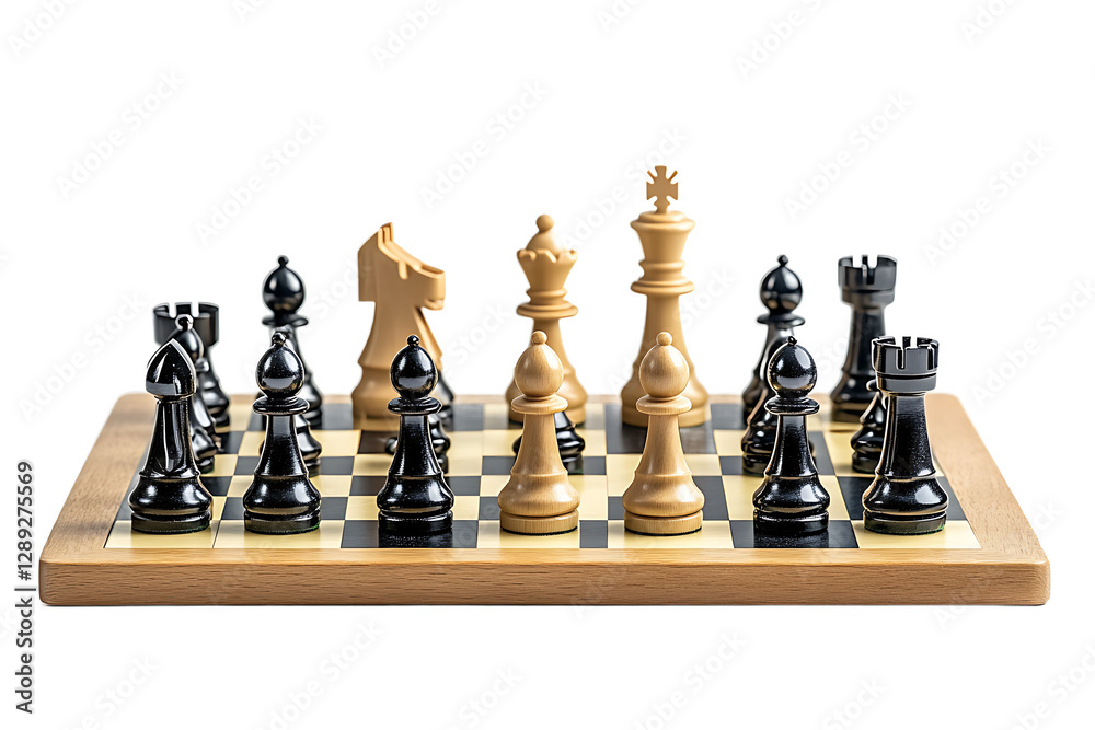 Classic Wooden Chess Set with Black and White Pieces Classic Wooden Chess Set with Black and White Pieces