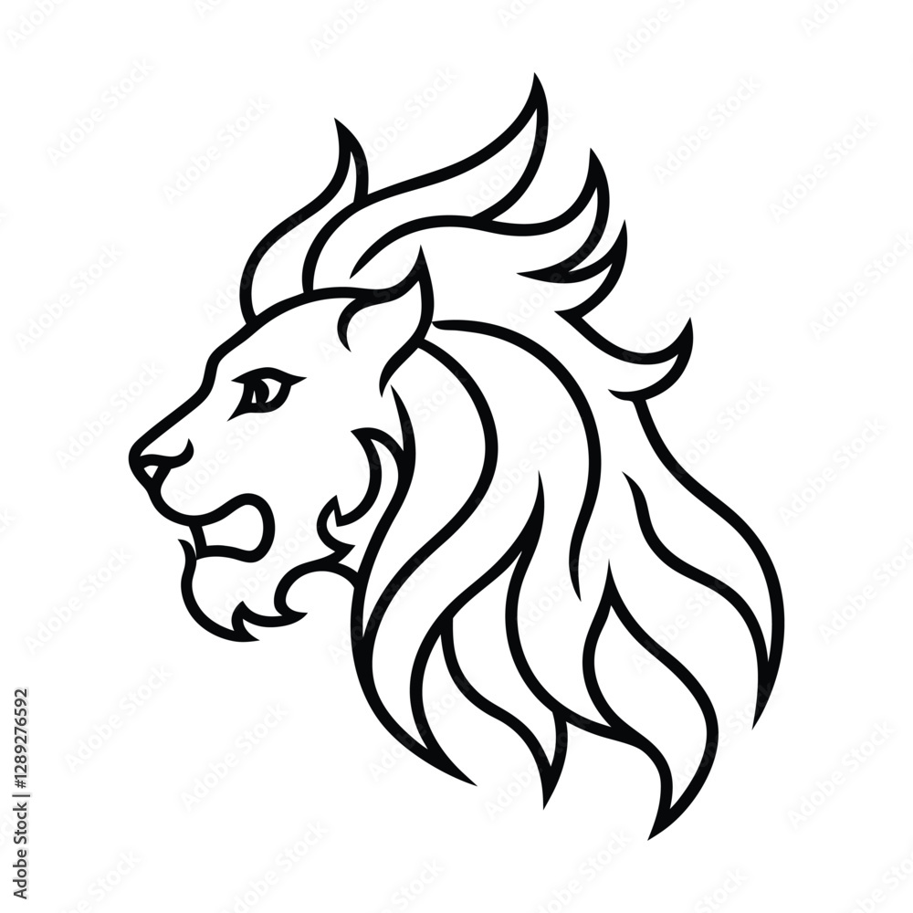 Fototapeta premium lion head formed with spiral patterns