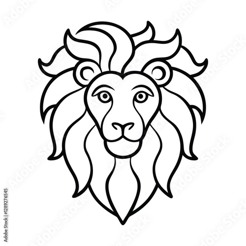 lion head formed with spiral patterns