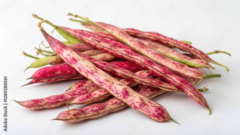 Borlotti Beans on White Background Borlotti Beans on White Background