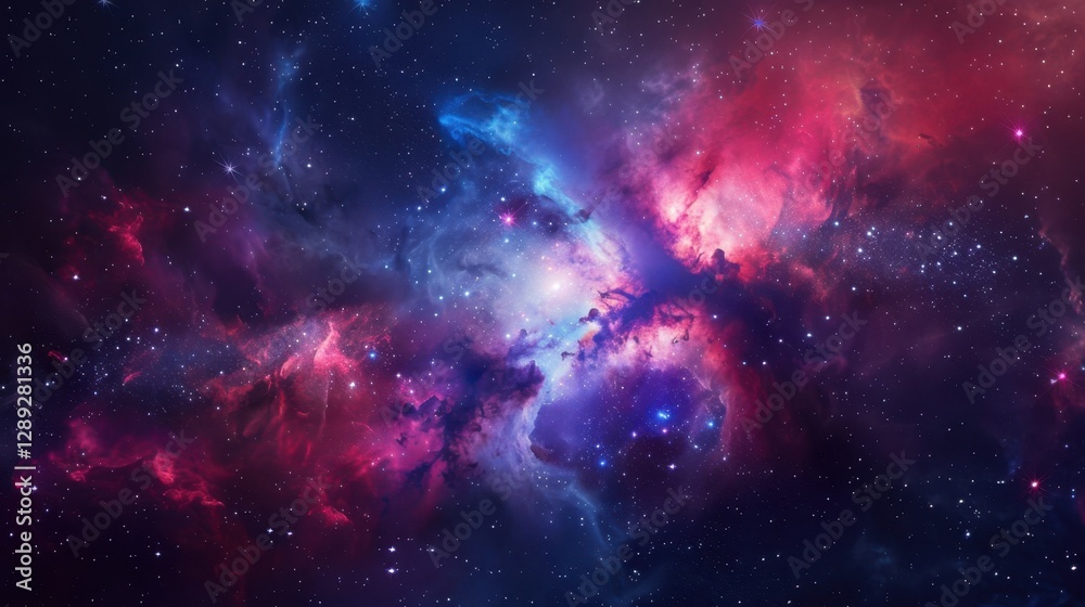 Fototapeta premium beautiful colored space nebula in starry night sky