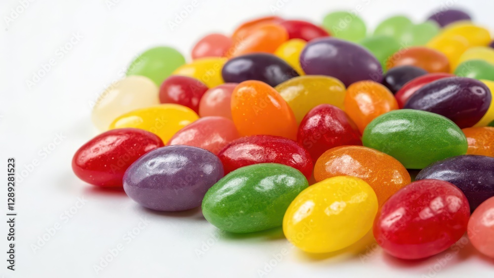 Colorful Jelly Beans on White Background Colorful Jelly Beans on White Background