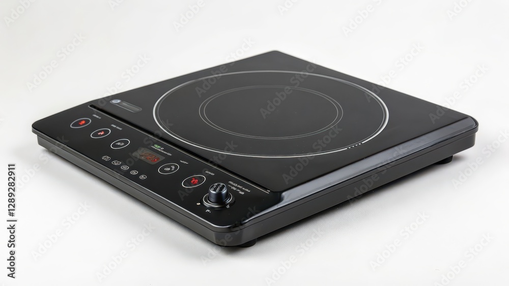 Fototapeta premium Single Induction Cooker on White Background