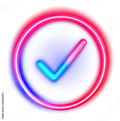 PNG Light neon illustration checkmark.