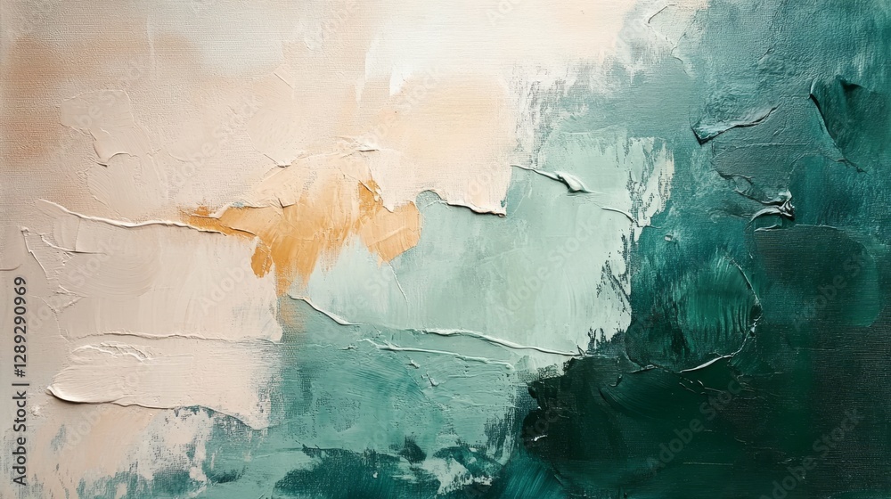 Obraz premium The painted canvas displays abstract strokes of mixed calming colors beautifully