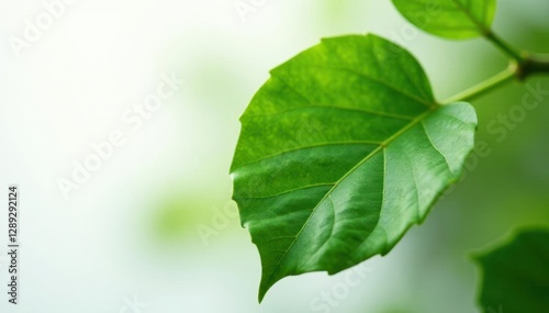 An anacardium occidentale leaf on a white background with soft focus, anacardium occidentale, botany photo