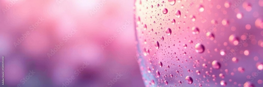 Pink colored haze on clear glass with tiny water droplets, haze, calming, gentle Pink colored haze on clear glass with tiny water droplets, haze, calming, gentle