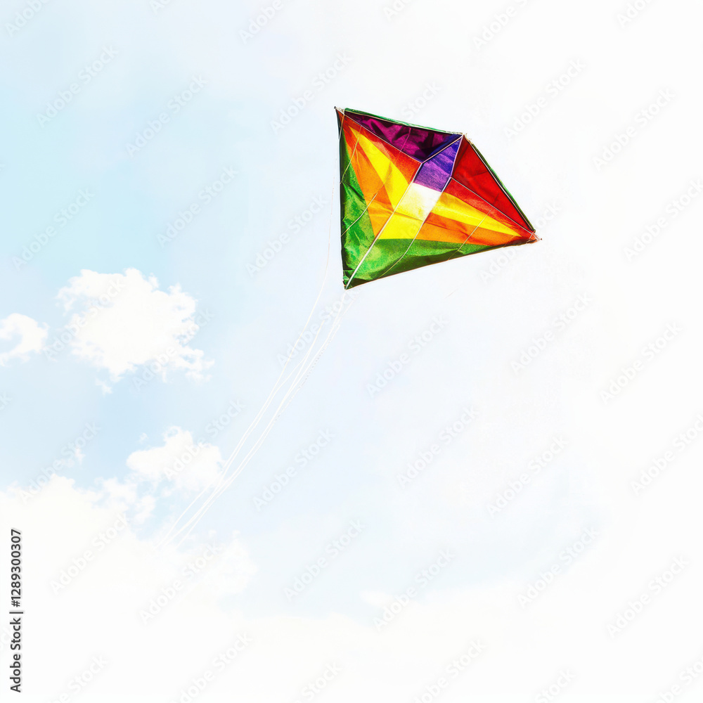 Beautiful colorful kite flying in sky Beautiful colorful kite flying in sky