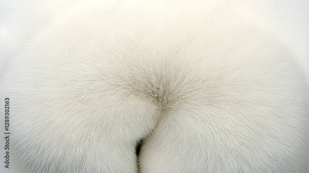 White animal fur texture, rear view, close-up, blurred background, fabric design White animal fur texture, rear view, close-up, blurred background, fabric design
