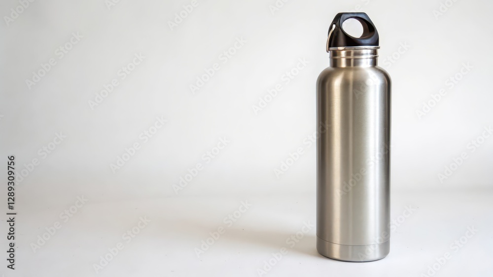 Stainless Steel Water Bottle on White Background Stainless Steel Water Bottle on White Background