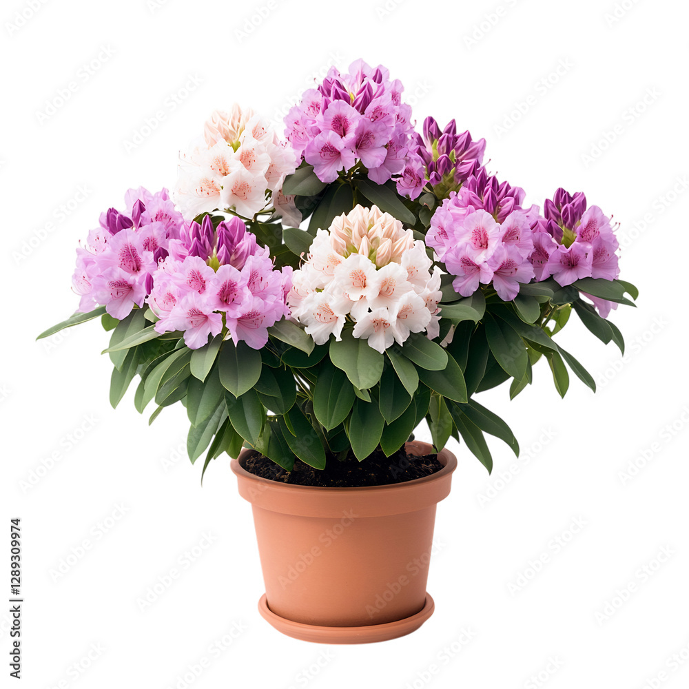 custom made wallpaper toronto digitalA Healthy Potted Rhododendron Plant with Large Clusters Isolated on Transparent Background