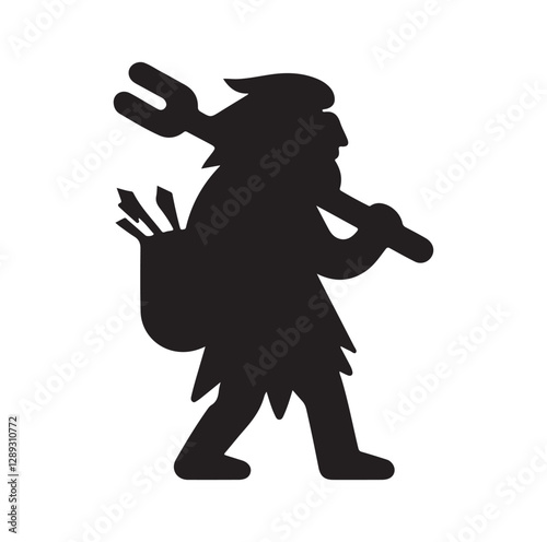 Caveman silhouette vector illustration