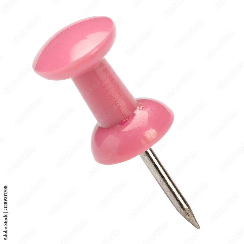 Pink push pin isolated on transparent background Pink push pin isolated on transparent background