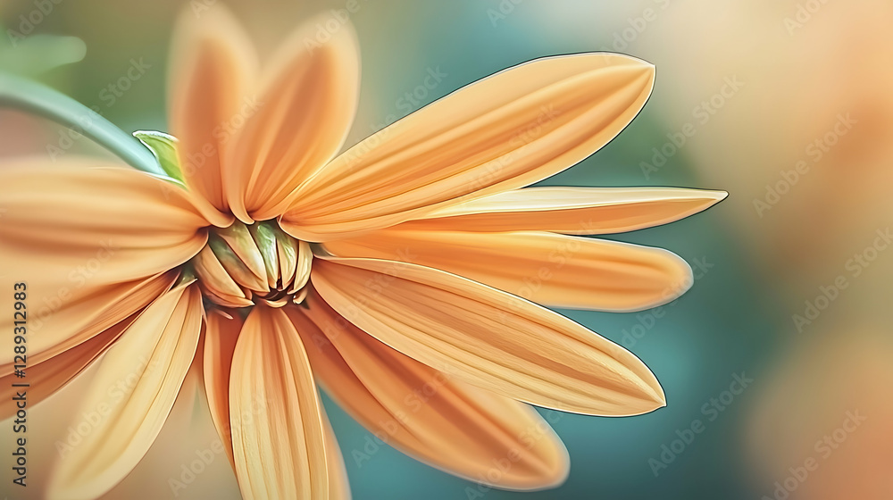 Naklejka premium Orange flower close-up, garden bokeh background, nature photography, floral design