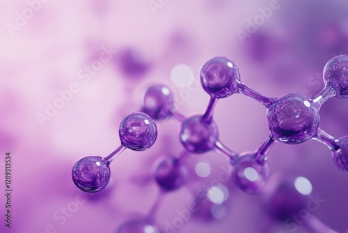 Abstract Molecular Structures in Purple Hues