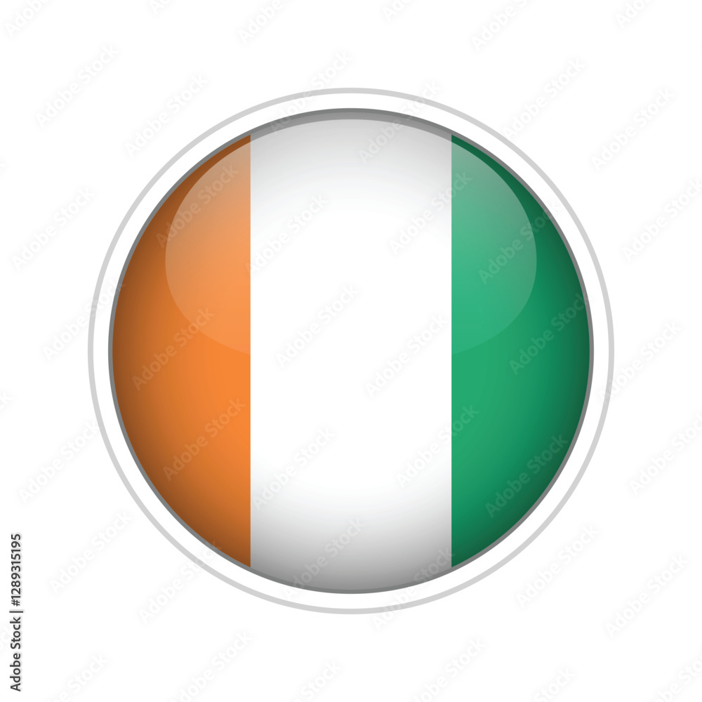 Ivory Coast Flag Sphere Vector