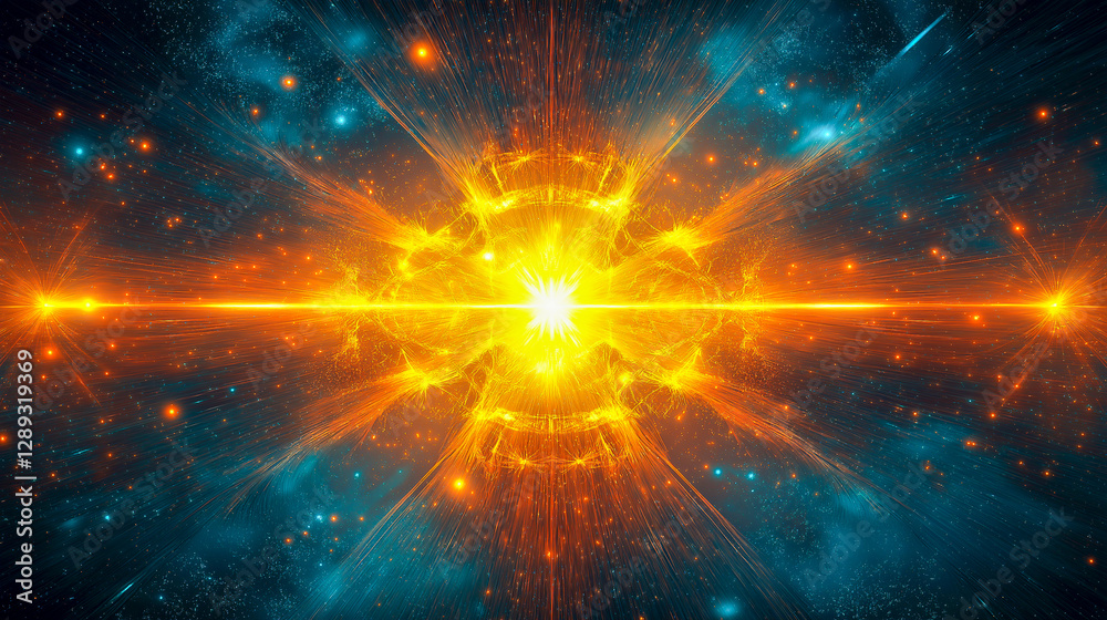 Fototapeta premium Background with red energy lightning