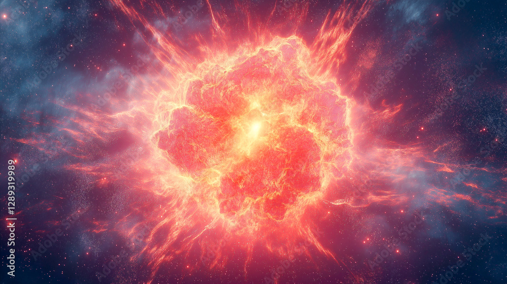 Obraz premium Background with red energy lightning