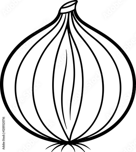 Line art of onion  vector illustration