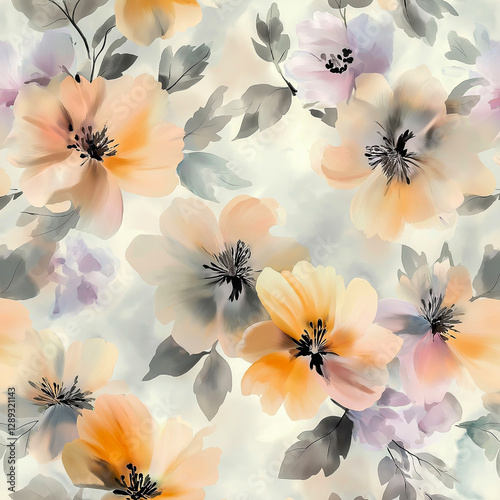 Floral hand-drawn design background