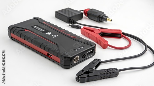 Portable Jump Starter Kit on White Background