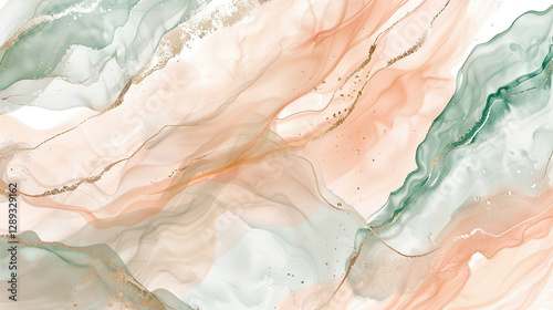 Wallpaper Mural A calming abstract composition with fluid marbled textures in soft pastel gradients for a tranquil visual effect. Torontodigital.ca