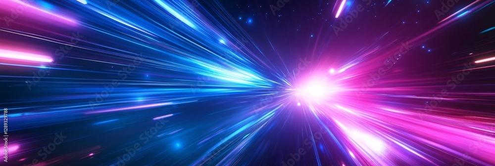 Naklejka premium Web Banner Featuring Futuristic Hyperspace Design