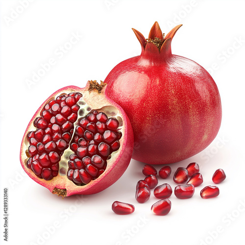 Pomegranate Isolated on white Background