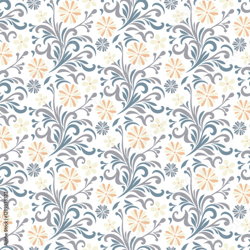 Wallpaper Mural seamless floral pattern with spring inspired blossoms and intricate ornamental elements for textile and wallpaper
 Torontodigital.ca