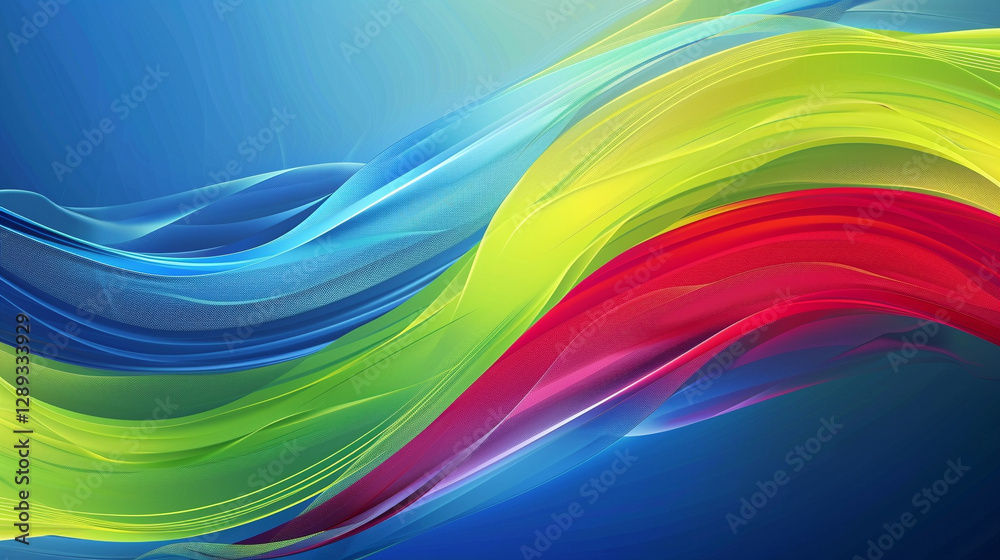 A dynamic abstract wave design with cascading curves in bold shades of pink, turquoise, and golden yellow. A dynamic abstract wave design with cascading curves in bold shades of pink, turquoise, and golden yellow.